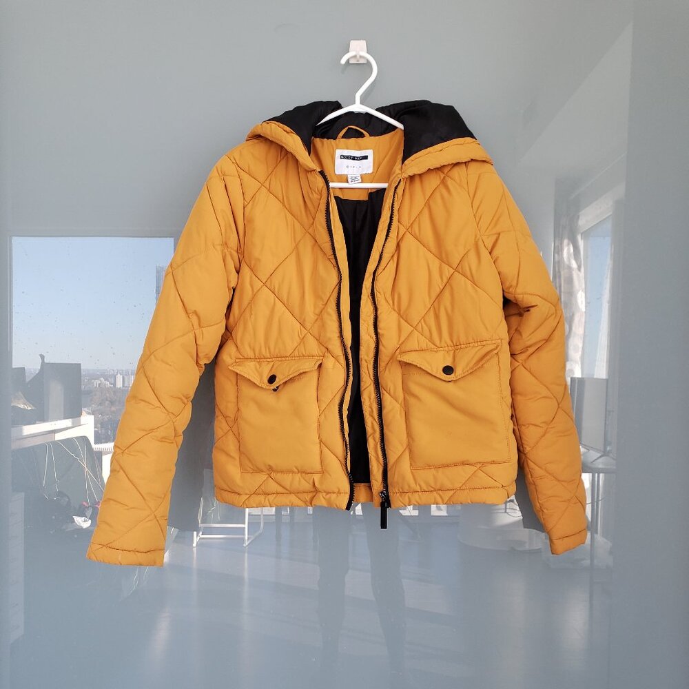 Puffer Coat in Mustard Yellow